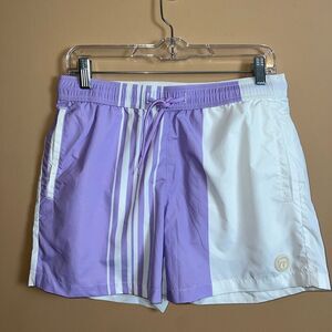 Topman Men’s White & Lavender Purple Boardshorts Swim Trunks Size Small